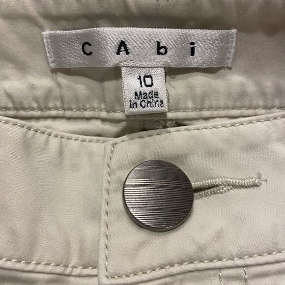 Cabi khaki wide leg pants with 2 front & 2 back pockets- great condition sz 10 - Picture 4 of 7